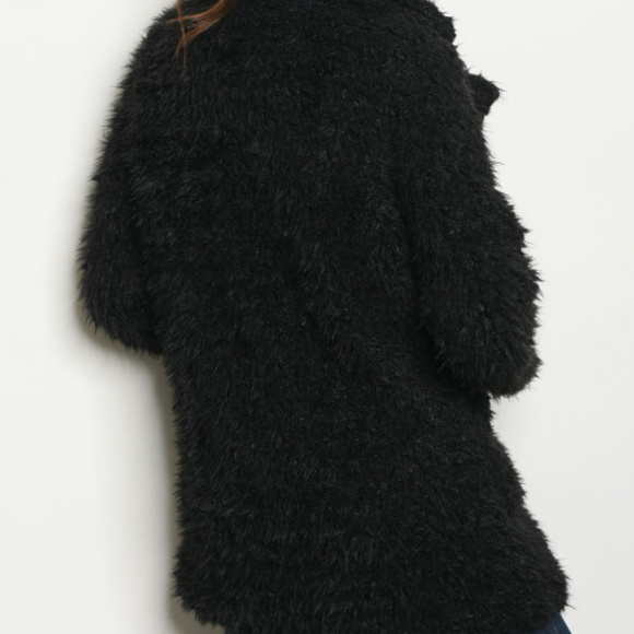 BLACK FAUX FUR COAT - Picture 4 of 4